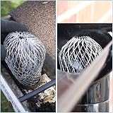 LAOJU Gutter Downspout Guard 4PCS Aluminum Expandable Leaf Strainer Mesh view 5