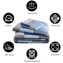 PANGUSHAN King Size Quilt Set,100% Cotton King
