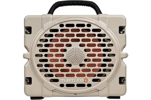 Turtlebox Grande: Loud! Outdoor Portable Bluetooth 5.4 Speaker | Rugged, Waterproof, Ultra-Portable | Plays to 126db, Deep Bass, Shockproof, Unlimited Pairing (Black Handle, Tan)