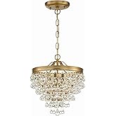 Crystorama Calypso 3 Light Crystal Teardrop Vibrant Gold Mini Chandelier