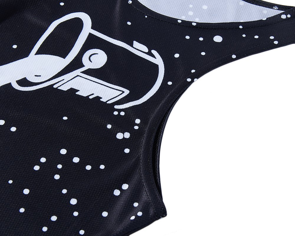 RAISEVERN Verter 3D Leche impresión Divertida del patrón Realista Underwaist de Gimnasia Tapas del Tanque Hombres Grande