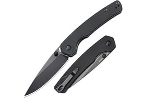 CJRB CUTLERY CJRB Kain Folding Pocket Knife, 2.95'' AR-RPM9 Steel Blade G10 Handle Small EDC Knife with Pocket Clip for Men Women, Sharp Knives for Camping Hiking Survival, Designed by Sanford Owen(J1956 Black)