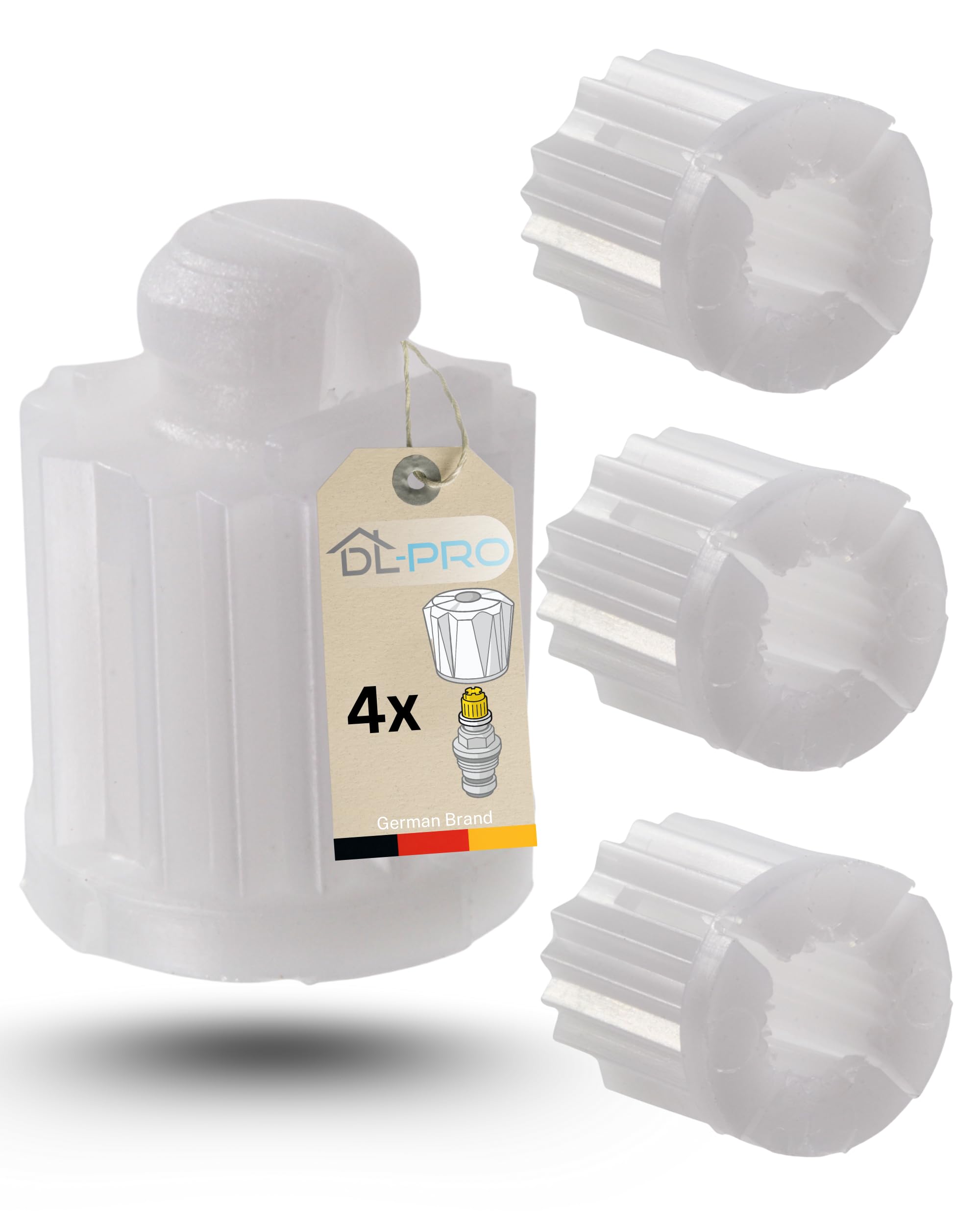 DL-pro WRENCH Locking bushings 1/2 inch, 3/8 inch, white, Plastic, Set of 4