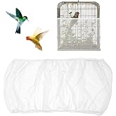 Trinkrittey Bird Cage Seed Catcher White Bird Cage Net Cover Adjustable Birds Cages Netting Seed Catcher Stretchy Birds Cages Guard for Parrot Enclosures