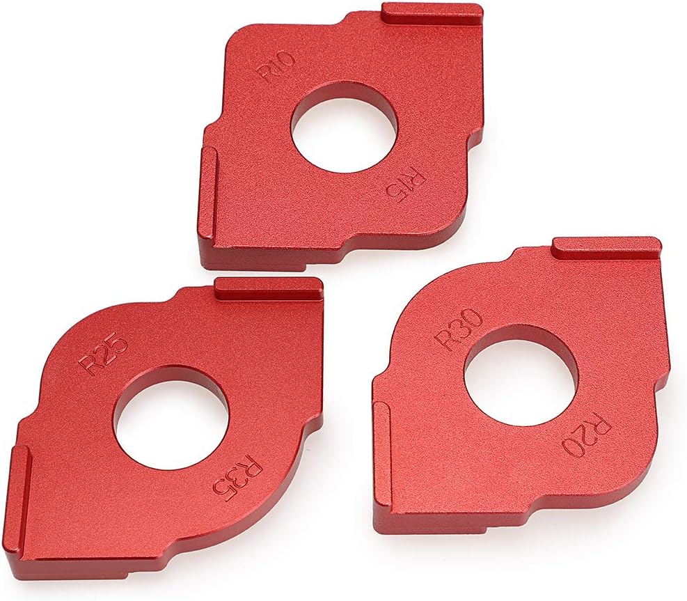 OwnMy Set of 3 Radius Jig Router Templates, Aluminium Alloy Routing Rounded Corners Router Bit Templates for Woodworking Routing, R10 R15 R20 R25 R30 R35 - - 