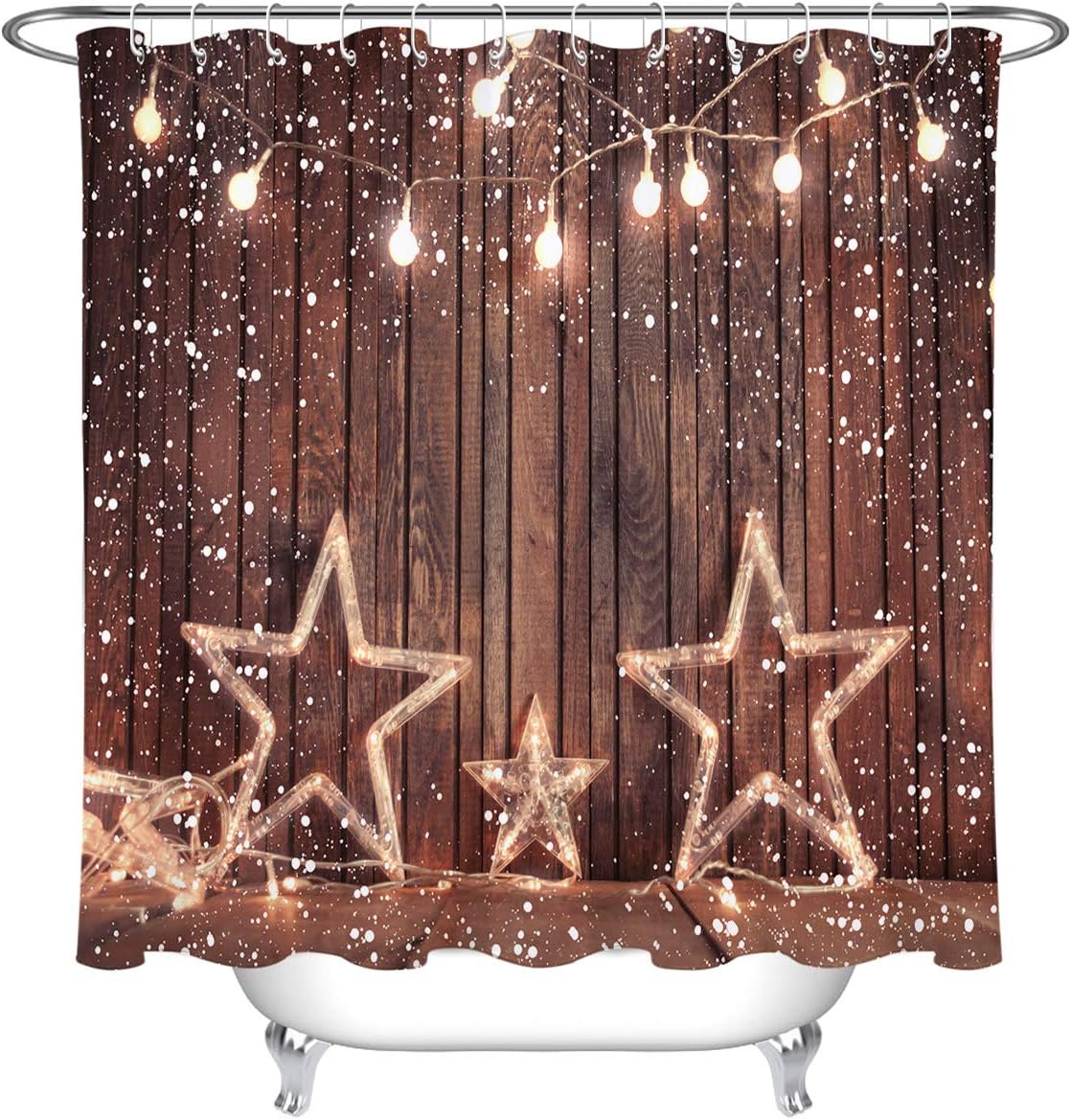 Amazon Com Lb Rustic Country Barn Wood Shower Curtains Christmas