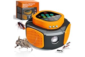 AMOOCA Ultrasonic Pest Repellent Plug in, Indoor Pest Rodent Control for Roach, Mosquito, Mouse, Bugs, Rodent, Mice, Spider, Ant, Electronic Repellent Device with 5 Mode Switching