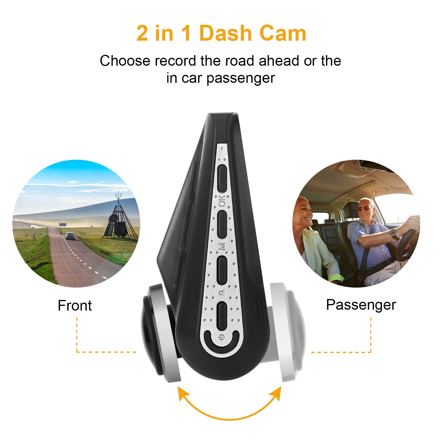 OldShark G15 Dash Cam with WiFi (Free 16GB SD Card),1080P Full HD in Car DVR 220 Degree Wide Angle 3\