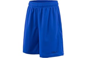 TSLA Boy's Athletic Shorts, Quick Dry Pull On Basketball Running Shorts, Active Sports Workout Gym Shorts