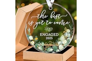 HEXMOZ Engagement Gifts for Couples - Engagement Gift for Newly Engaged Couples, Women, Fiance, Her - Bride to Be Gifts, First Christmas Just Engaged Acrylic Ornament 2025 - Party Decorations