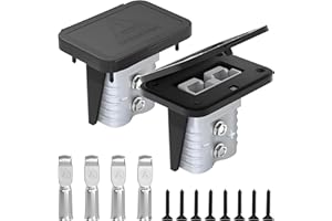 IZTOSS 50 Amp Anderson Battery Quick Connect/Disconnect Connector Mounting Panel with Cover for Cars, Bicycles, ATV Winches, Lifts, Motors and More (Gray-2pcs)