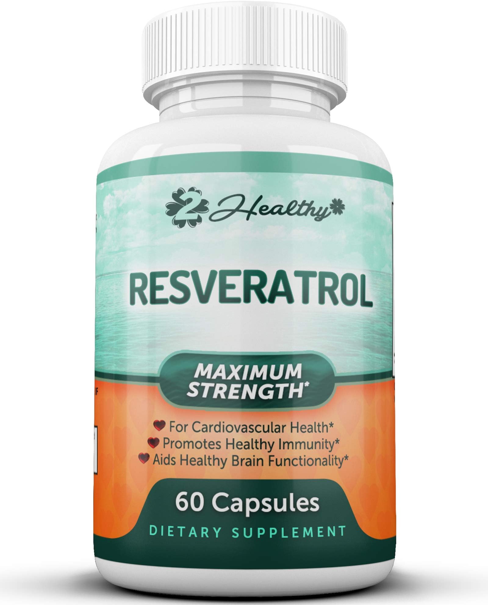Pure Resveratrol Supplement - Antioxidant Polyphenols Extract, Natural Trans-Resveratrol Powder Pills for Heart Health & Weight Loss, Anti Aging Anti Oxidant, NMN NAD, 1200mg Per Serving, 60 Capsules