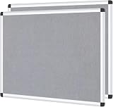 VIZ-PRO Notice Board Felt Grey 90x60cm 2 Pack Silver Aluminium Frame view 1