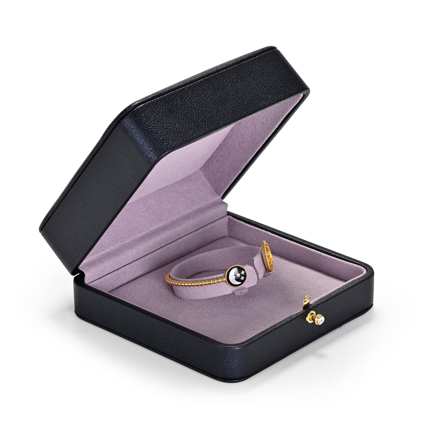 Oirlv Velvet Bracelet Box, Black Bangle Gift Box Bracelet Display Boxes for Watches Necklaces Storage for Engagement Wedding Anniversary Birthday Mothers Day Mom Presents(Bracelet Box)