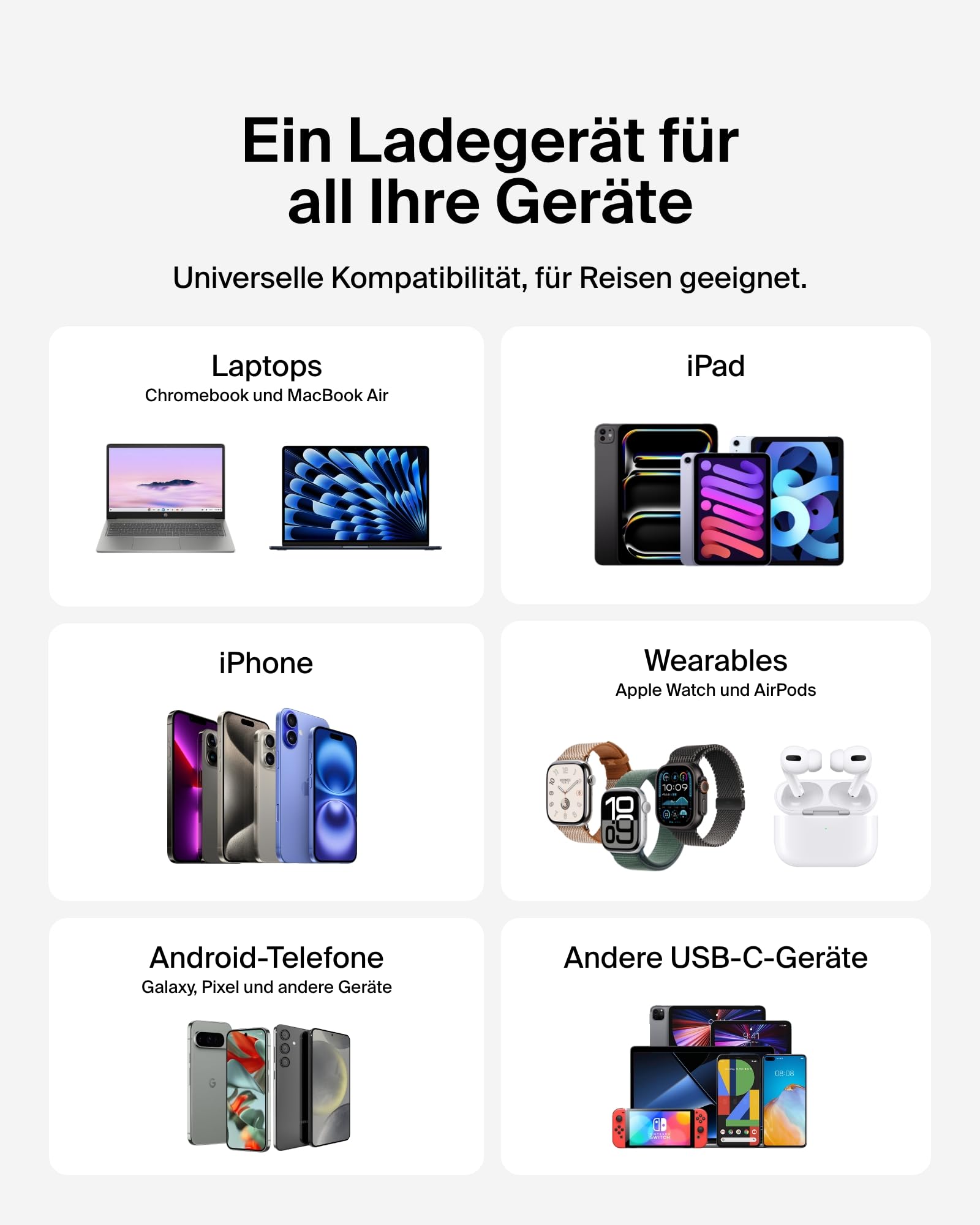 Belkin kompaktes USB-C Ladegerät 45W, USB-C Power Delivery zum Schnellladen für Apple iPhone 17, iPhone 16, iPhone 15-Serie, Samsung Galaxy, Google Pixel, iPad, AirPods usw. – Schwarz 6