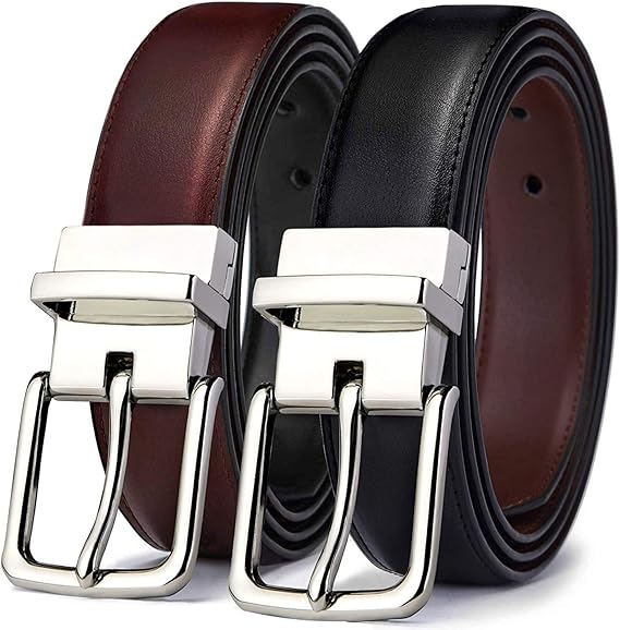 Amazon メンズベルト 男性用ブリリアントレザーリバーシブルベルト 2色用1ベルトリバース フィットするトリム メンズ 通販