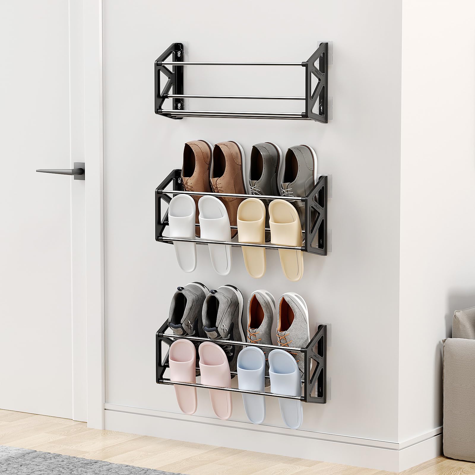Shoe Rack For Rv DEYILIAN Hanging Shoe Rack for RV, 3 Pack Wall Shoe Rack with Sticky ...