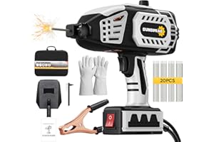 Portable Welding Machine 110V Handheld: Portable Hand Held Welder Machine with 20PCS Rods & IGBT Inverter 5 Variable Current Adjustment - SUNSIMIAO Electric ARC Welder Gun Fits for 3/32" Wire Rods