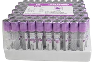 Caphstion Veterinary Lab Vacuum Blood Collection Coagulation Tubes EDTA K2 Blood Collection Tube Pet Supplies, 2ml Light Purple 100pcs
