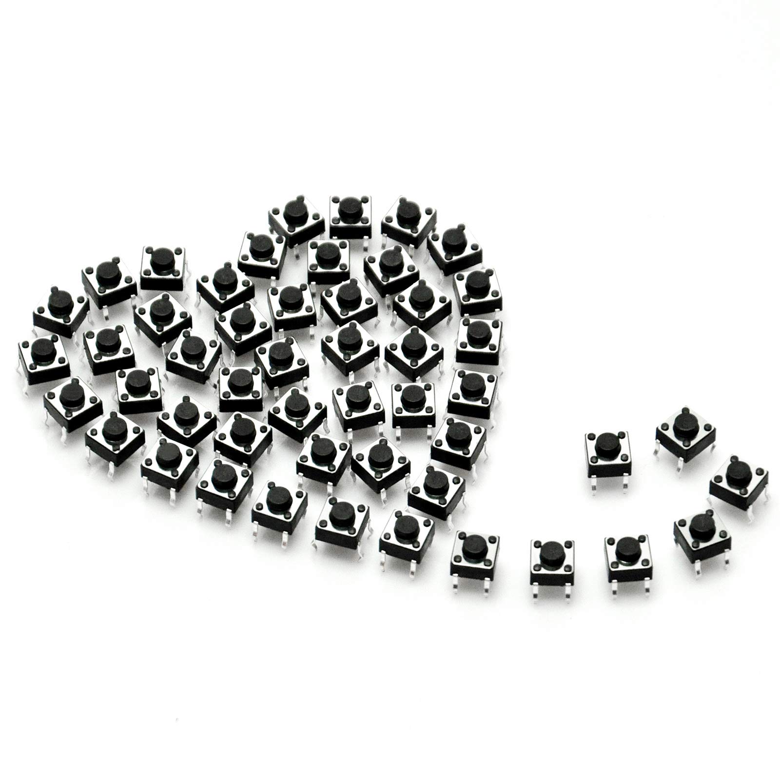 Gikfun 6x6x4.3mm TACT Switch Push Button for Arduino PCB DIY (Pack of 50pcs) EK1019U