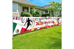2026 World Cup Soccer Banner, Football Themed Party Decor for Indoor Outdoor Game Day Watch Party Event Supplies