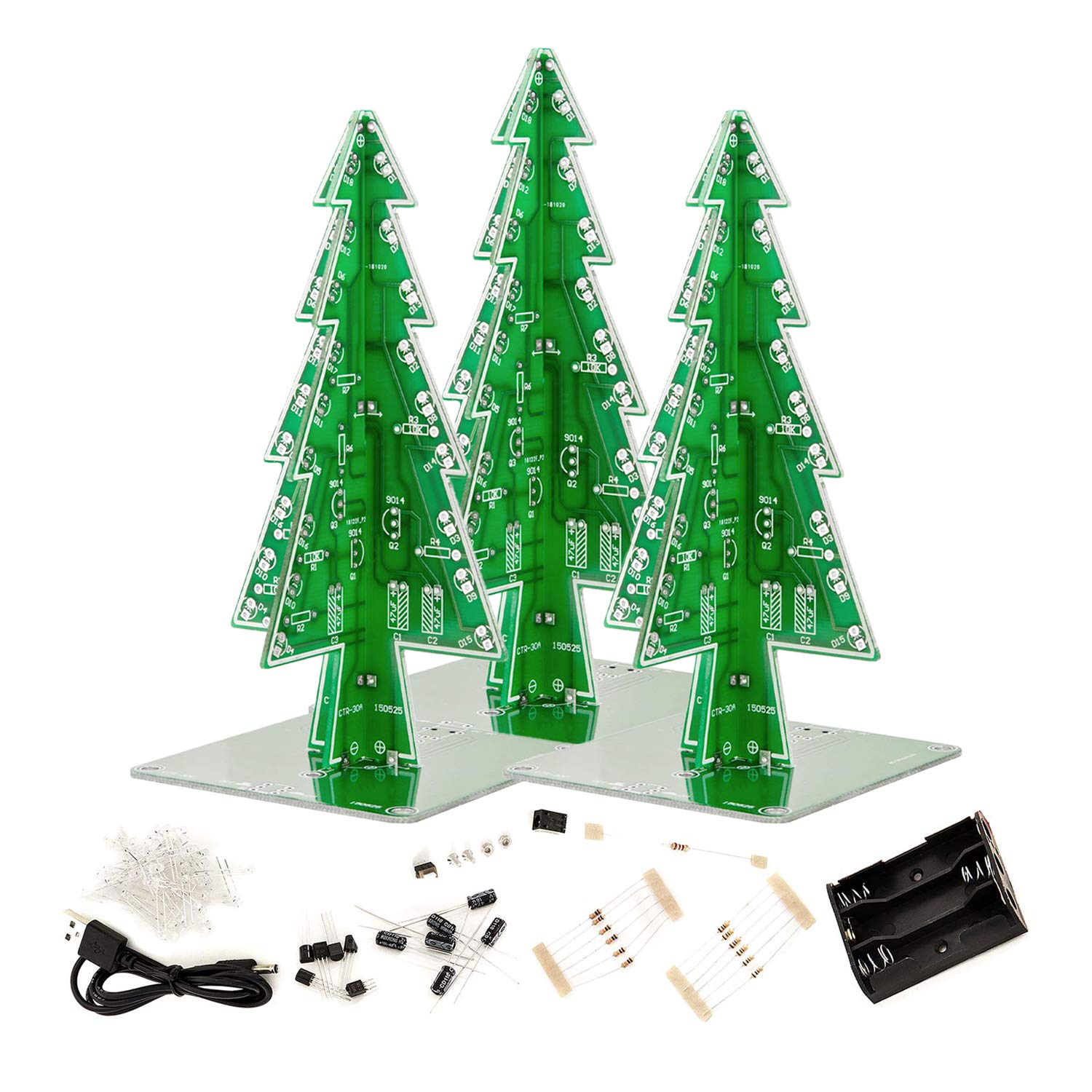 AZDelivery DIY 3D Christmas Tree Electronic Soldering Assemble Kit 7