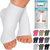 TechWare Pro Ankle Brace Compression Sleeve - Plantar Fasciitis Sock. Relieves Achilles Tendonitis. Foot Arch Support Reduces Joint Pain, Swelling & Heel Spur Pain. Injury Recovery Braces for Sports
