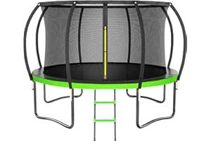 Kiivakii Trampoline 8FT 10FT 12FT 14FT 16FT, Outdoor Trampolines for Kids and Adults, Recreational Trampoline with Enclosure Net & Ladder, Round Trampoline ASTM Approved, 400/450LBS Weight Capacity