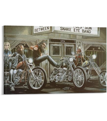Amazon.com: Artist David Mann Motorcycle Art Painting Canvas Wall
