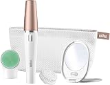 Braun FaceSpa Epilator with Facial Cleansing Brush, Lighted Mirror, Pouch 851V