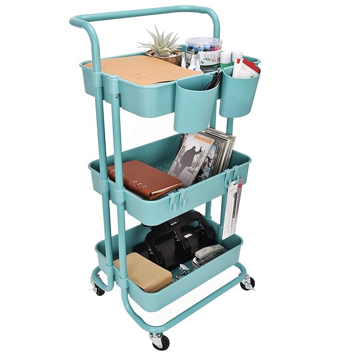 Buy StorageWorks 3 Tier Rolling Storage Cart with Wheels, Kitchen Carts