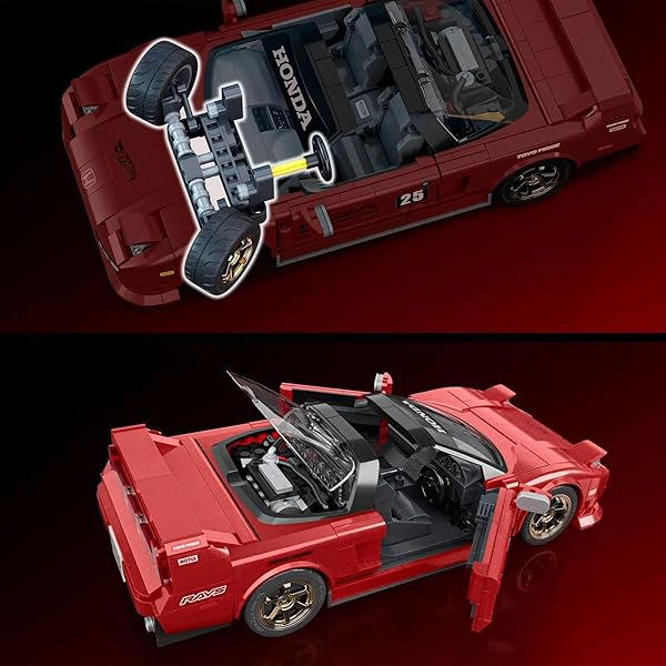 HOT WHEELS 1/16 HONDA ACURA NSX 1990 ASSEMBLY KIT, 876 PIECES, INCLUDES 1/64 MINI CAR, MATTEL [PARALLEL IMPORT]