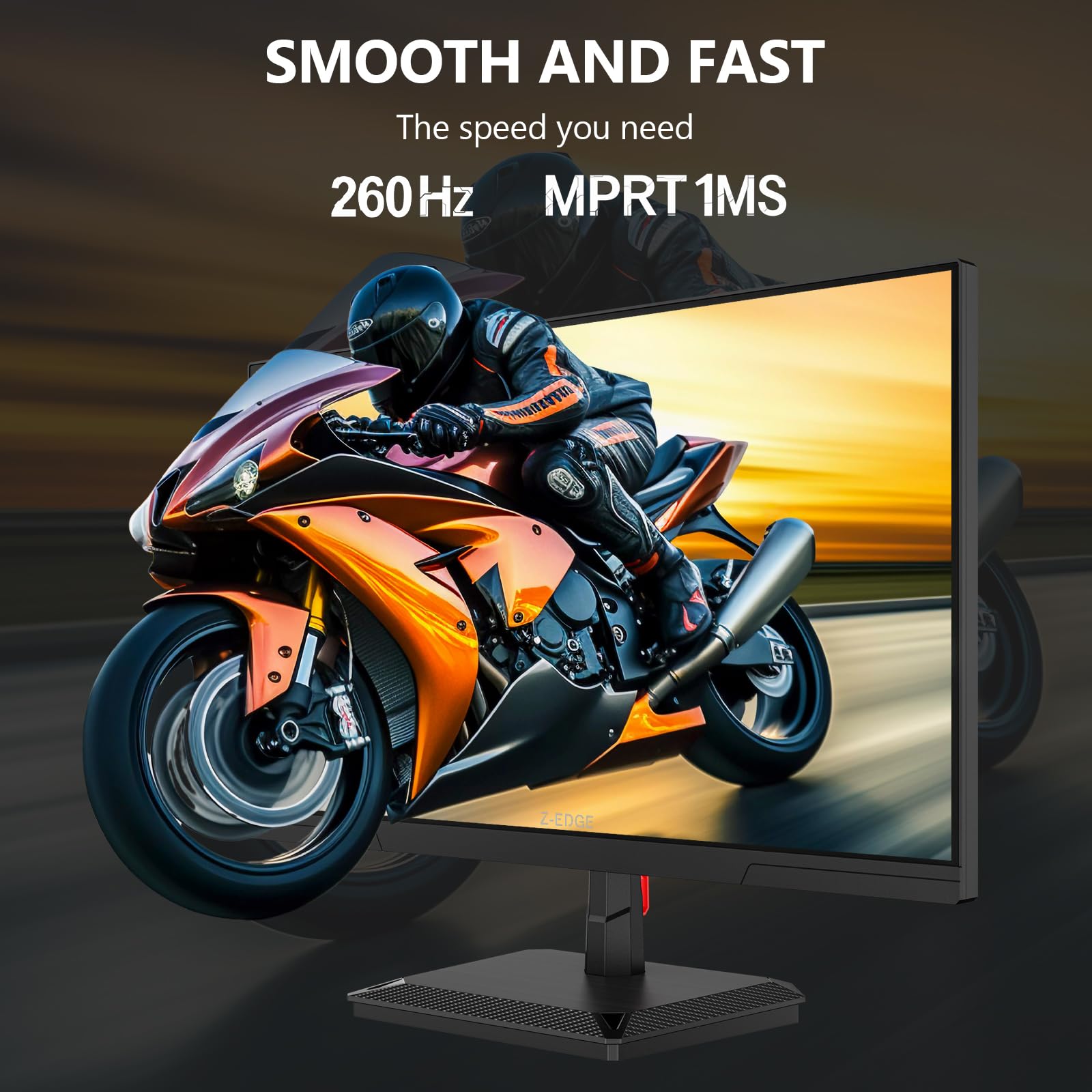 Z-Edge 27 Zoll 260Hz QHD Gaming Monitor (Unterst. 240Hz) 1ms MPRT, 2K 2560x1440 IPS Panel, LED Monitor, 350cd/m² Helligkeit, HDR10, FreeSync, DisplayPort (260Hz 240Hz), HDMI (144Hz), Schwarz 3