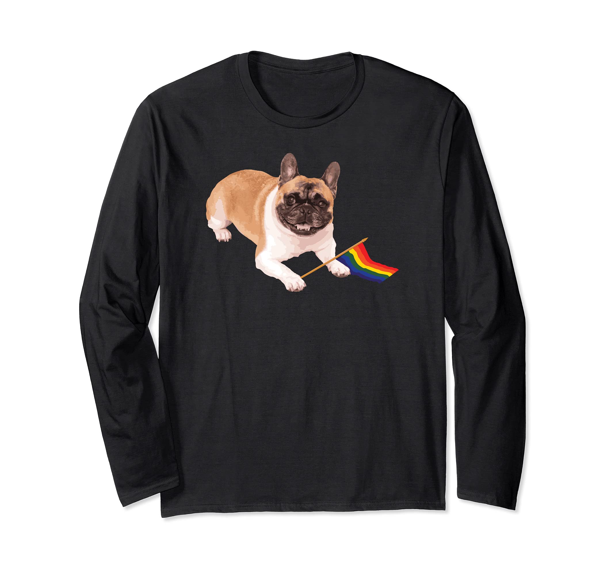 Pride LGBT Dog Doggy Gay Lesbian Bisexual Trans Rainbow Flag Long Sleeve T-Shirt