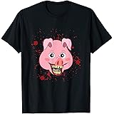 Scary Pig Clown Smile Halloween Creepy Costume Funny Gift T-Shirt
