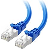 Cable Matters 10Gbps Snagless Shielded Cat 6A Ethernet Cable, 3ft, Blue | S/FTP Shielded, 26 AWG Bare Copper, 550MHz Bandwidth, Gold-Plated RJ45, Cat 6A Cable, Ethernet Cord
