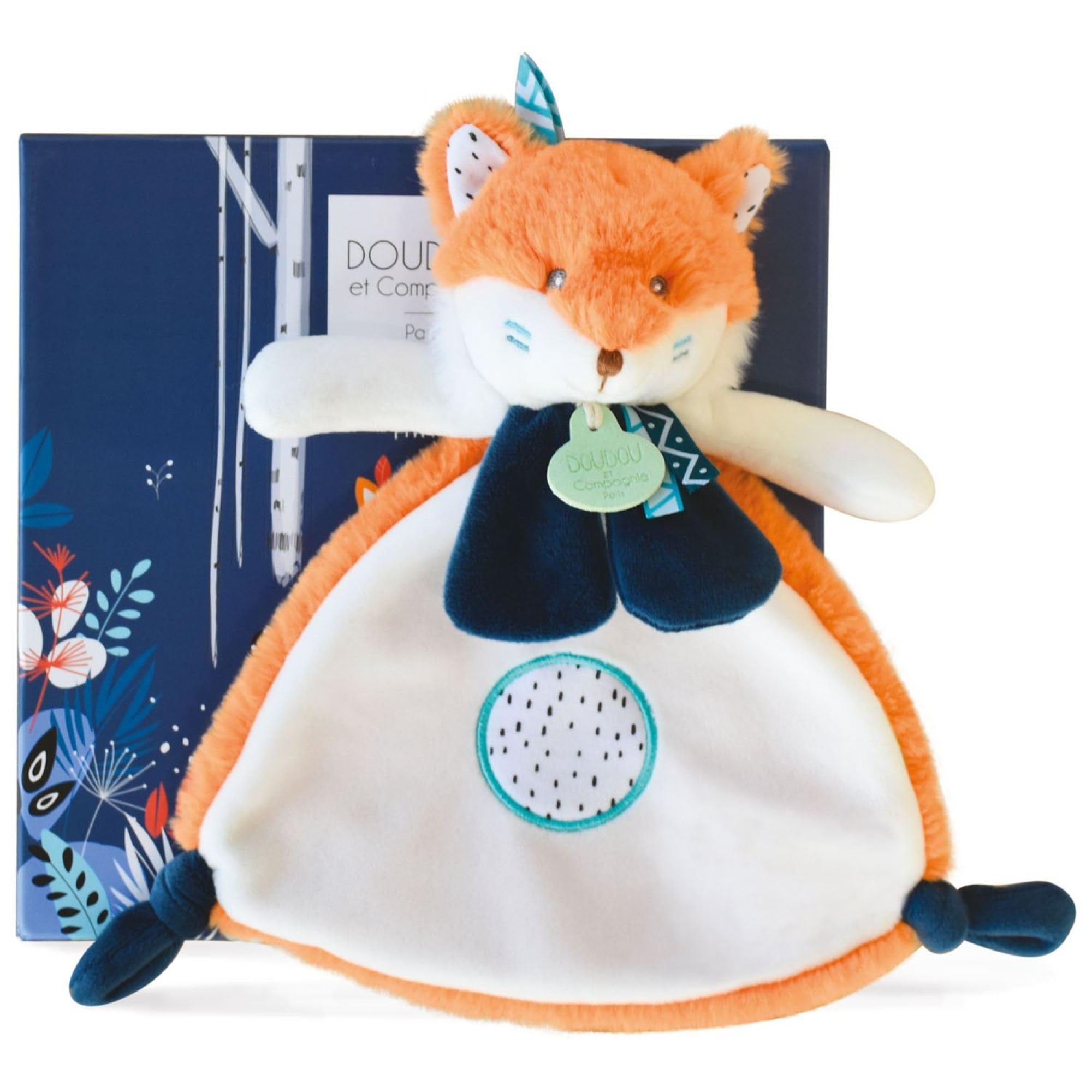 Doudou et Compagnie DC3641 Soft Toy Fox Flat 23 cm Orange/White