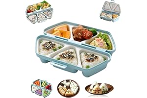 6 in 1 Triangle Sushi Mold, Onigiris Mold, Quick & Easy Rice Balls, Easy to Store Carry and Clean, Once Quickly Make 6pcs Sus