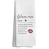 TAEDIN Glamma Definition Gifts Kitchen Towels, Glamma Gifts for Grandma Dish Towel Dishcloth 16x24 Inches, Grandma Gifts from Grandchildren Decorative Absorbent Hand Tea Towels Decor