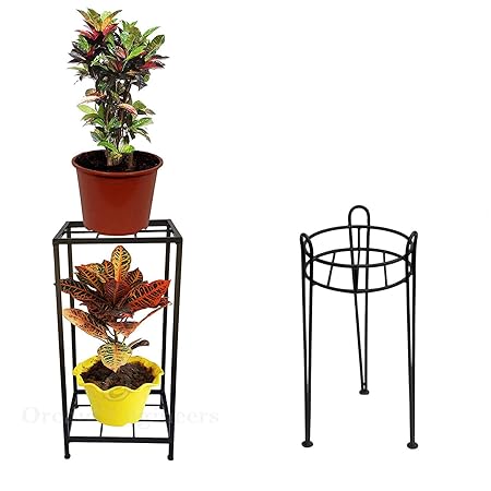 Plant Stand Combo Made in India of 30 Inch Sqare and 22 Inch Round Flower Pot Stand/Planter Stand/Garden Plant Stand