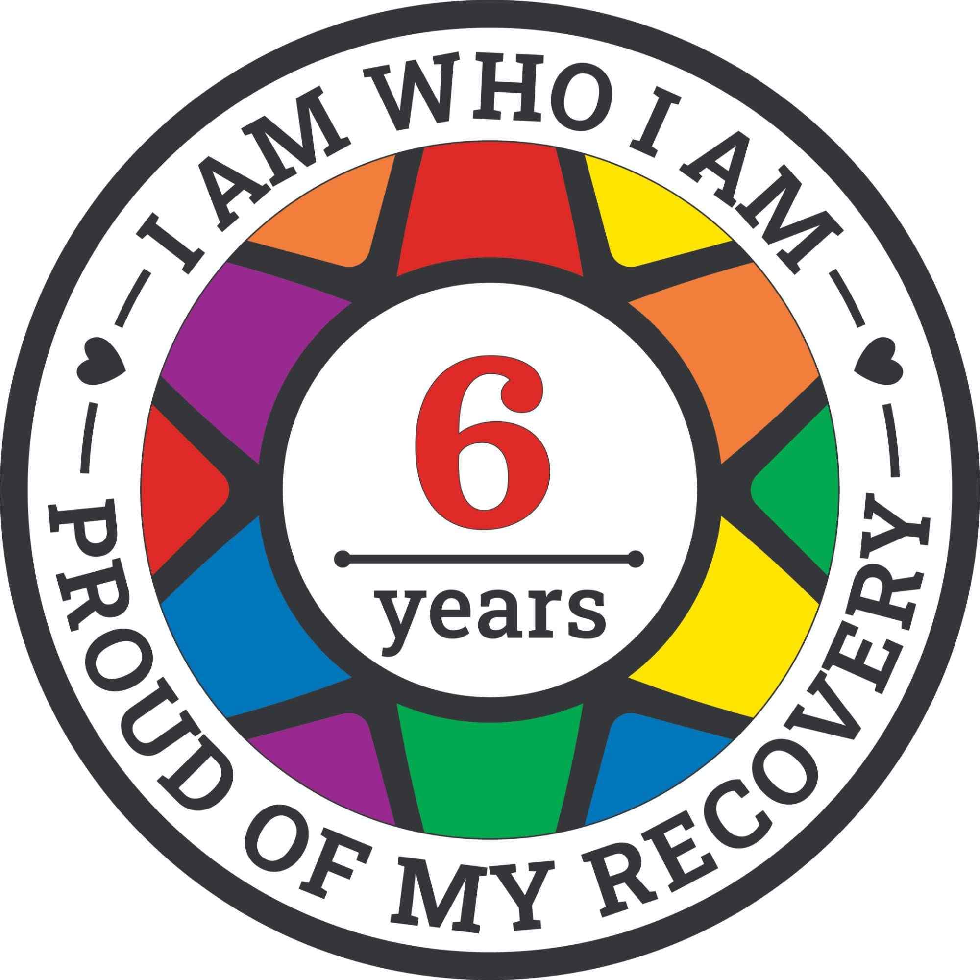 Recovery Pride Medallion in Years 1-50 Recovery AA Chip Sober Medallion Year 6