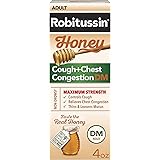 Robitussin Maximum Strength Honey Cough + Chest Congestion DM, Cough Medicine for Cough and Chest Congestion Relief Made with