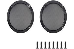 LAGOGIA 10" Universal Speaker Grille Mesh Cover, Round Decorative Ring Woofer Protection Grille Protective Cover for Cars Home Stereo DIY Accessories Black with 8Pcs Screws - (2 Pcs)