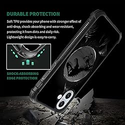 CARLOCA Compatible with iPhone 16 Case, Dinosaur