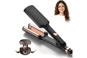 TRYLATER Crimper Hair Tool, Mini Hair Crimper for Women Heating up 390°F, Waver Curling Iron with Negative Ions, Double Voltage Crimping Iron for All Style (9.5 Inch/1.5 Inch)