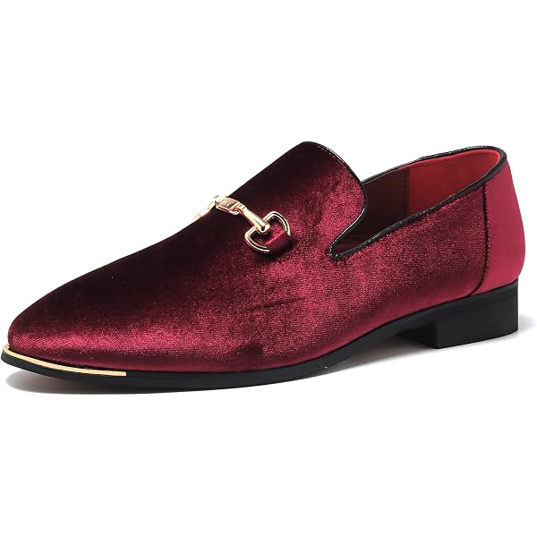 slim fit dress slacks Marc Nolan Men's Boardwalk Suede Horse Bit Buckle Loafers, Mens, 15, Triple Burgundy main image 1