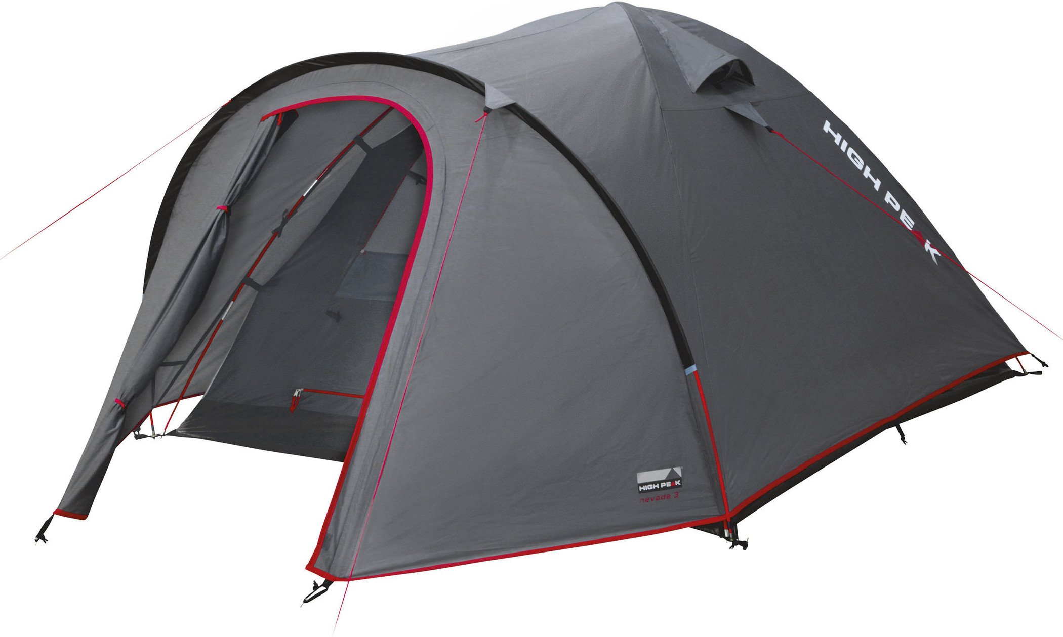 High Peak Unisex's Nevada 4 Tents, Darkgrey/Red, One Size, 300x250x135 cm