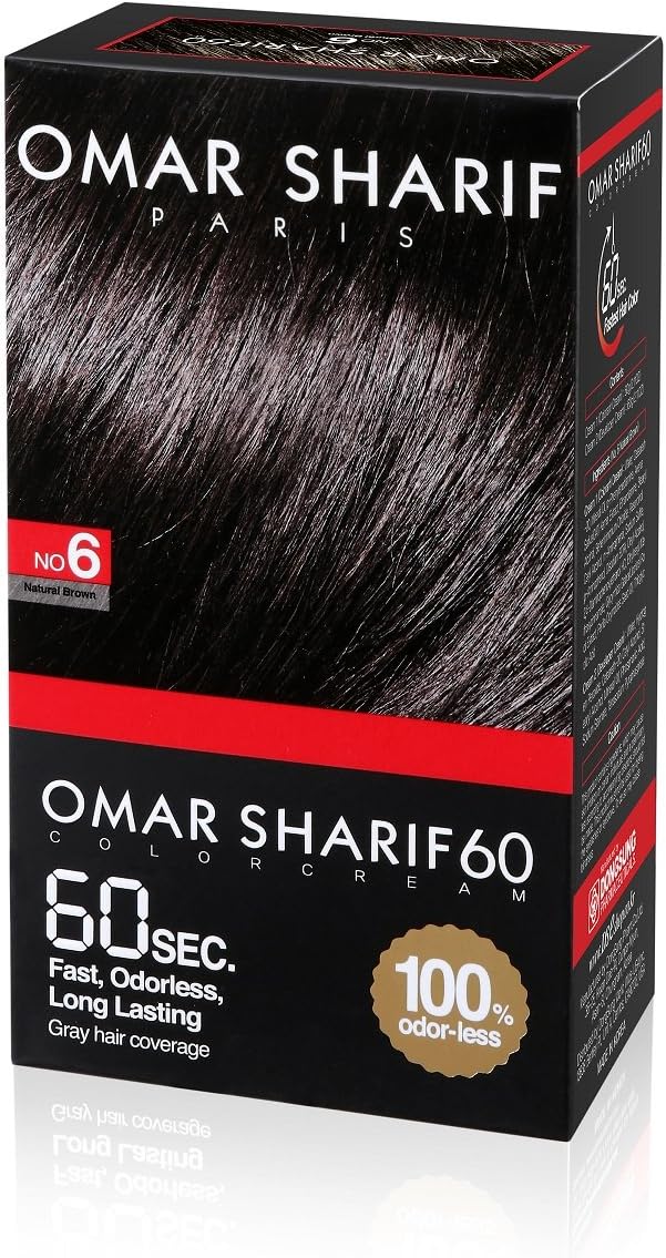 Omar sharifSpeedy Hair Color #6 Natural Brown Hair Dye Ammonia Free No Odor Covers Gray Hair in Just 60 Seconds