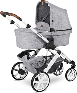 ABC Design Kinderwagen Salsa 4 – Kombi-Wagen für Neugeborene & Babys bis 22kg – Inkl. Sportsitz & Tragewanne – Kleines Faltmaß & besonders leicht – Farbe: Graphite Grey