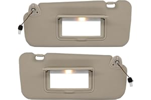 NHILES Driver & Passenger Side Sun Visor Fits for Nissan Murano 2009 2010 2011 2012 2013 2014 Replacement Sun Shade # 96401-1AA1B (Beige)